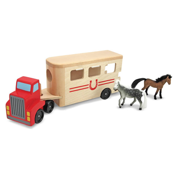 Melissa & Doug Horse Carrier Wooden Vehicles Play Set